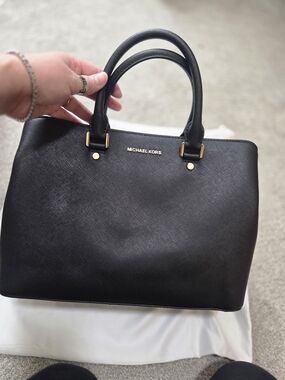 Michael Kors Black Saffiano Leather Satchel